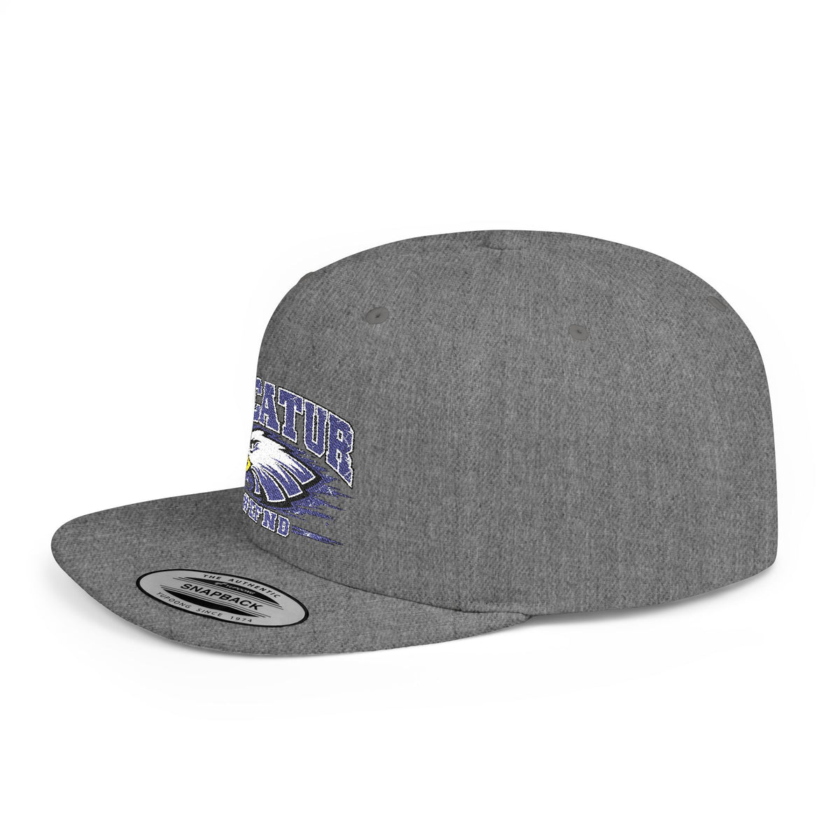 Decatur Eagles Flat Bill Snapback Hat — Vintage Distressed School Logo Cap