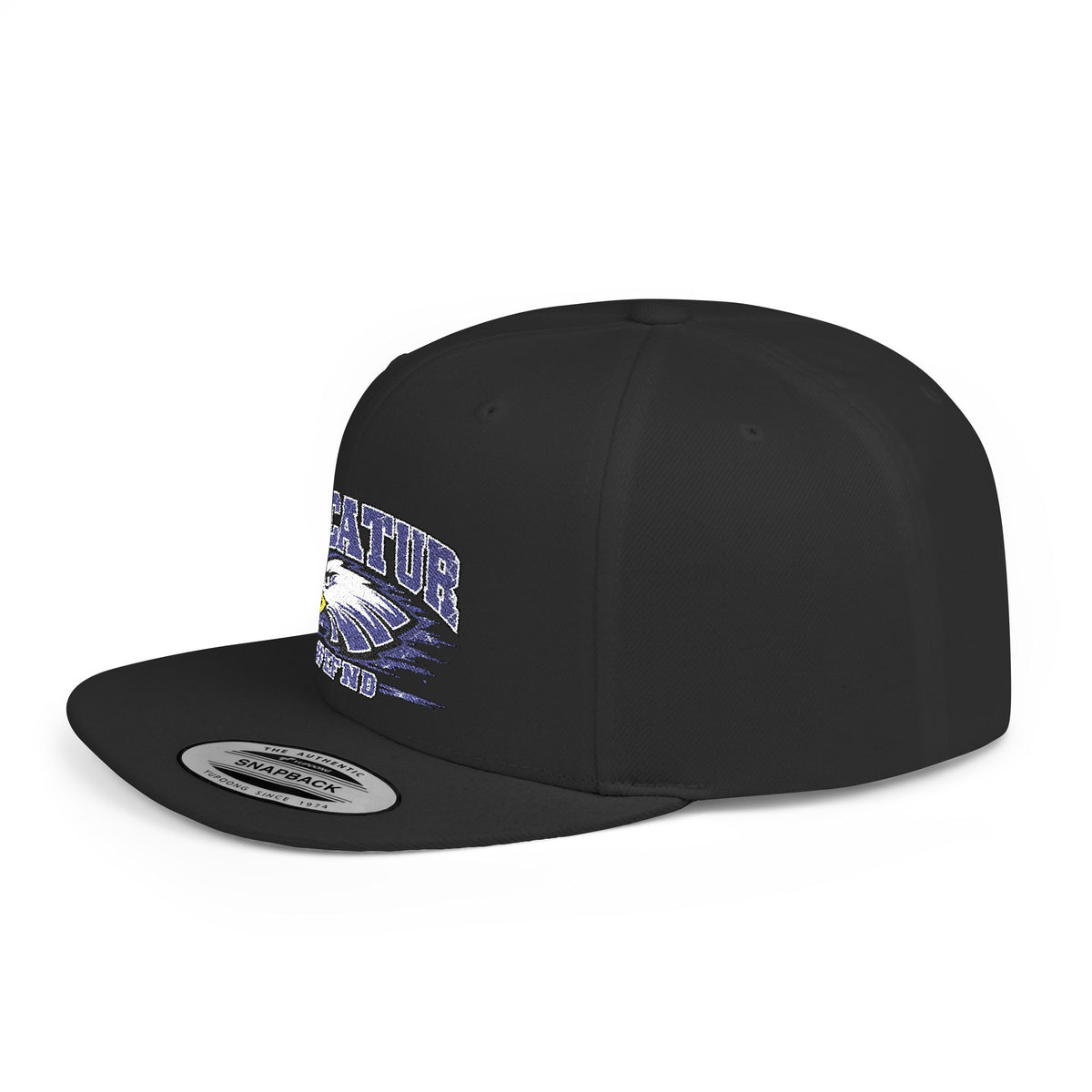 Decatur Eagles Flat Bill Snapback Hat — Vintage Distressed School Logo Cap