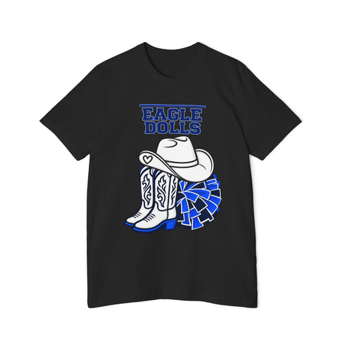 Eagle Dolls Cheer Tee — Cowboy Boots & Pom Design with #EFND Backprint