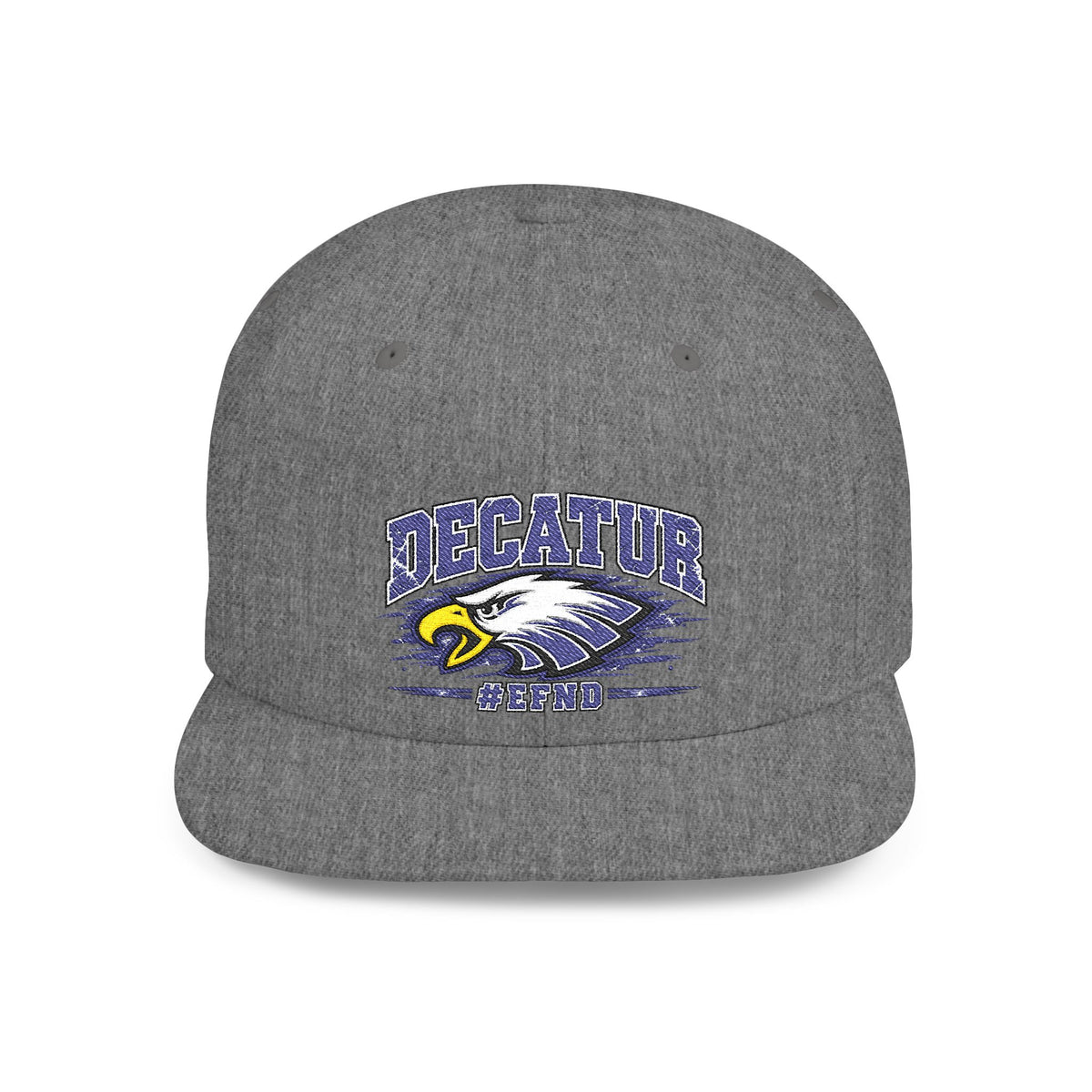Decatur Eagles Flat Bill Snapback Hat — Vintage Distressed School Logo Cap
