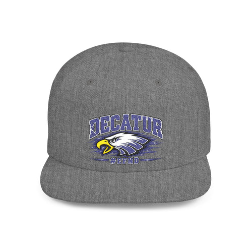 Decatur Eagles Flat Bill Snapback Hat — Vintage Distressed School Logo Cap