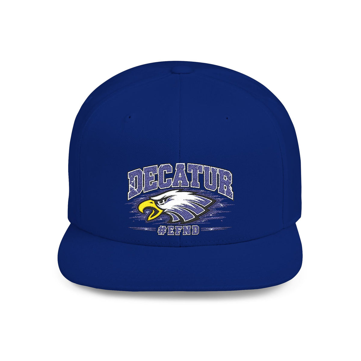 Decatur Eagles Flat Bill Snapback Hat — Vintage Distressed School Logo Cap