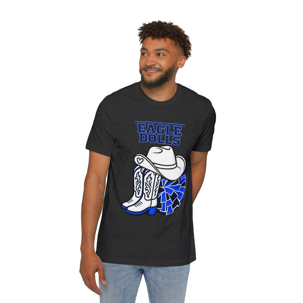 Eagle Dolls Cheer Tee — Cowboy Boots & Pom Design with #EFND Backprint