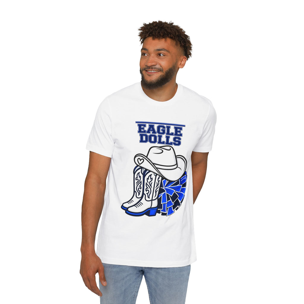 Eagle Dolls Cheer Tee — Cowboy Boots & Pom Design with #EFND Backprint