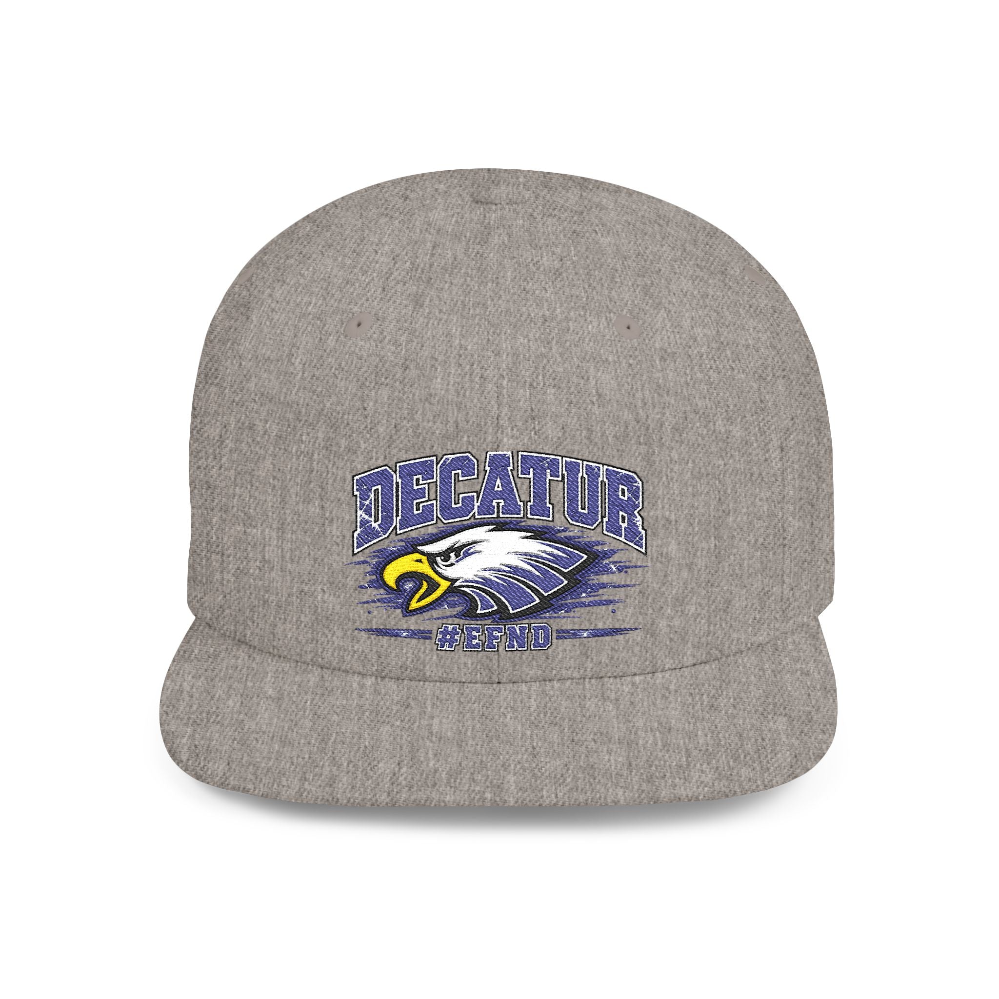 Decatur Eagles Flat Bill Snapback Hat — Vintage Distressed School Logo Cap