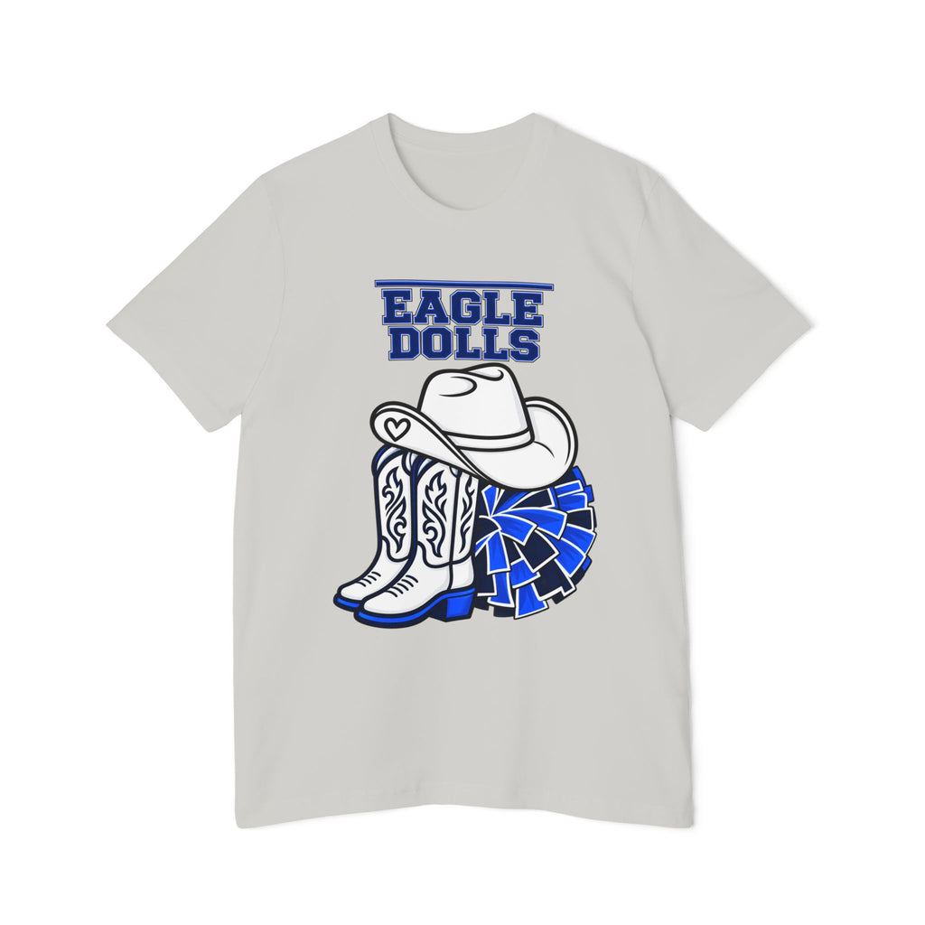 Eagle Dolls Cheer Tee — Cowboy Boots & Pom Design with #EFND Backprint