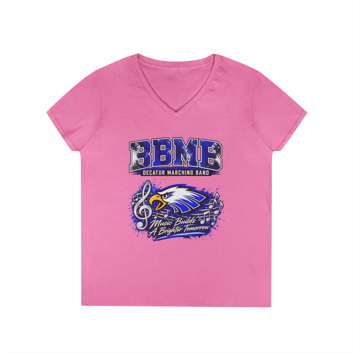 BBMB Ladies' V-Neck T-Shirt – Decatur Marching Band Graphic Tee (#BBMB)