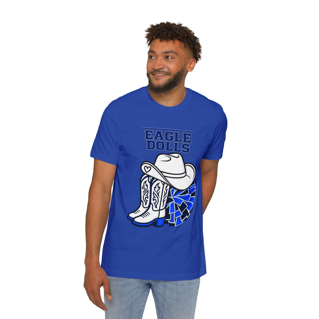 Eagle Dolls Cheer Tee — Cowboy Boots & Pom Design with #EFND Backprint