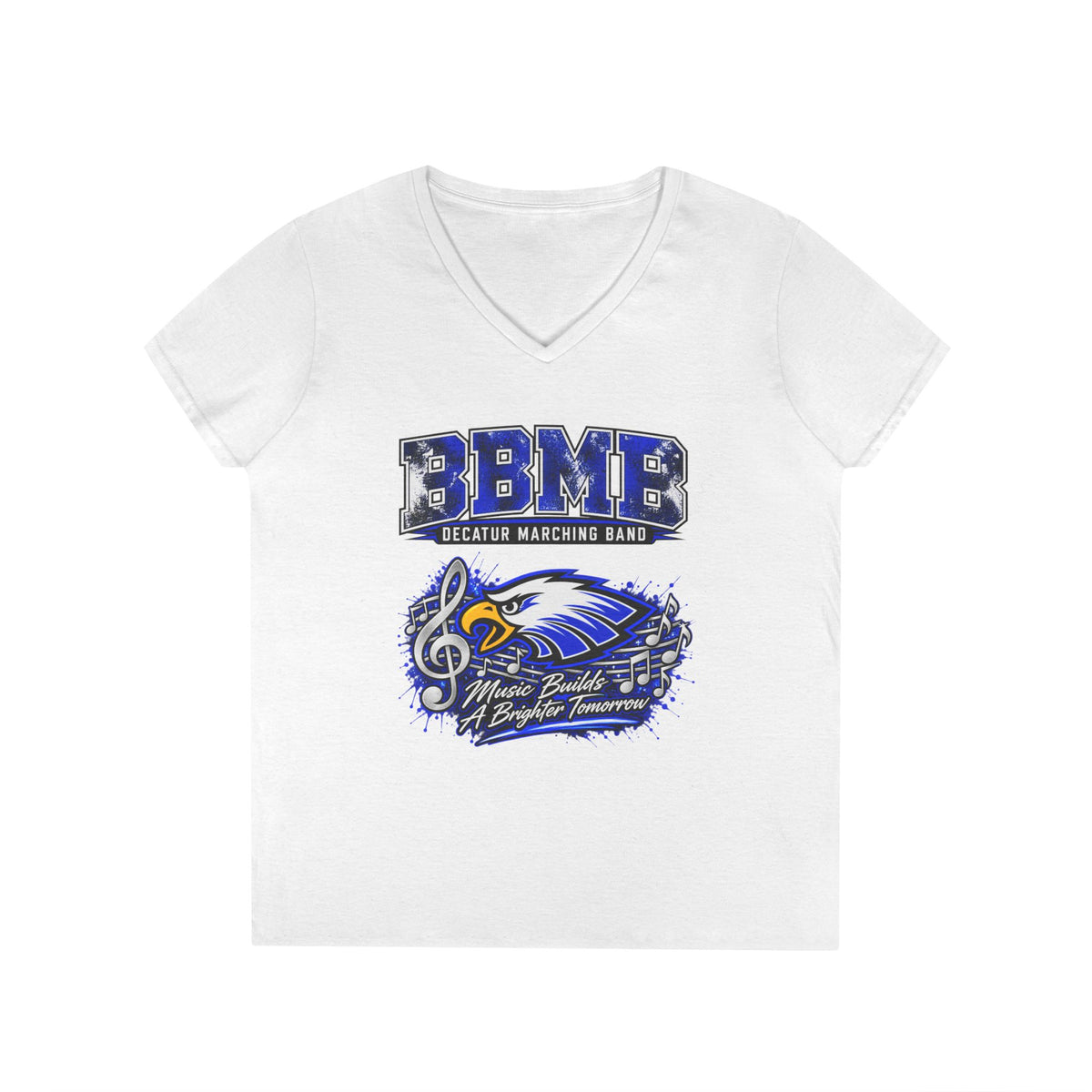 BBMB Ladies' V-Neck T-Shirt – Decatur Marching Band Graphic Tee (#BBMB)