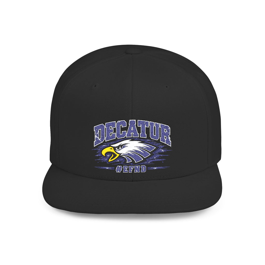 Decatur Eagles Flat Bill Snapback Hat — Vintage Distressed School Logo Cap