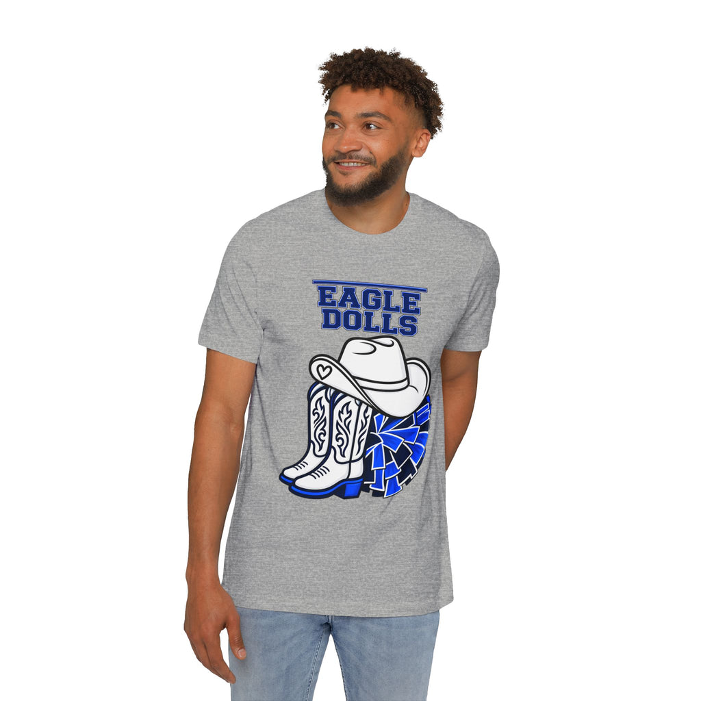 Eagle Dolls Cheer Tee — Cowboy Boots & Pom Design with #EFND Backprint