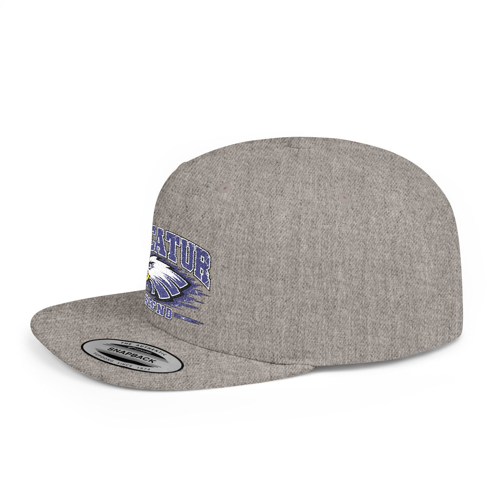 Decatur Eagles Flat Bill Snapback Hat — Vintage Distressed School Logo Cap