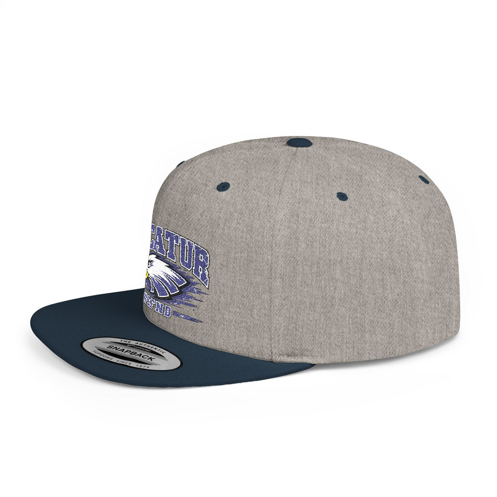 Decatur Eagles Flat Bill Snapback Hat — Vintage Distressed School Logo Cap